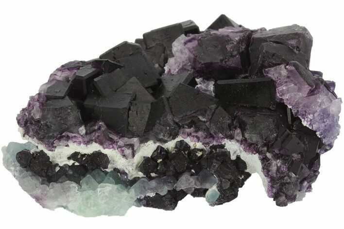 Dark Purple Cubic Fluorite Crystal Cluster - China #124252